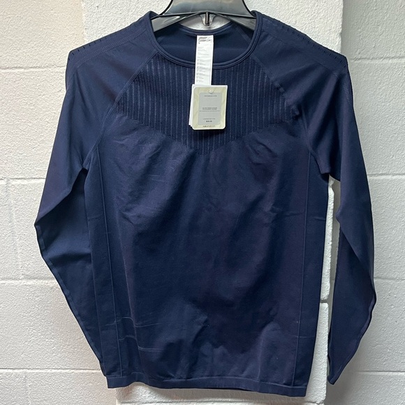 Fabletics Women's Sync Seamless Long-Sleeve Top Navy Sz M - Picture 1 of 4